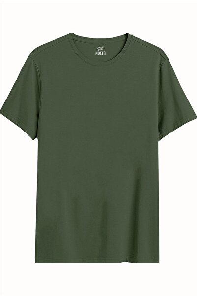 noetr Ανδρικό μπλουζάκι από βαμβακερό χακί χρώμα κανονικής εφαρμογής