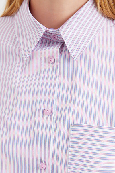 Bigdart 20212 Pink Oversize egyzsebű csíkos ing