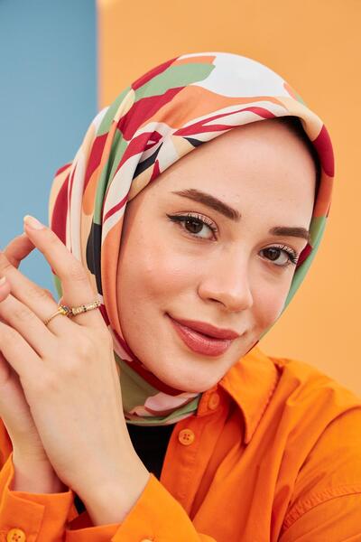 İpekhan Μαύρο βαμβακερό κασκόλ με σχέδιο Daphne