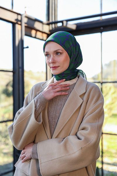 İpekhan Μαλακό κασκόλ Boheme Collection Dark Green 1175-09