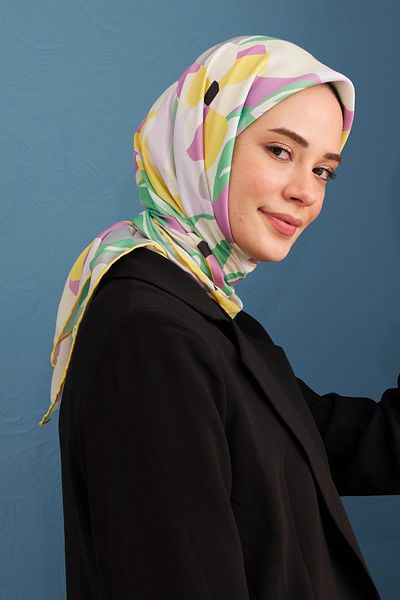İpekhan Μοντέλο μαντήλι από βαμβακερή βισκόζη Daphne White