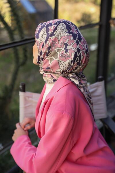 İpekhan Geoshine Desen Soft Шарф Рожевий 1165-11