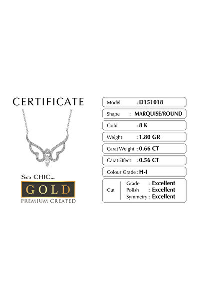 So CHIC... Beyaz Altın Sertifikalı Premium Created Taşlı Melek Kolye