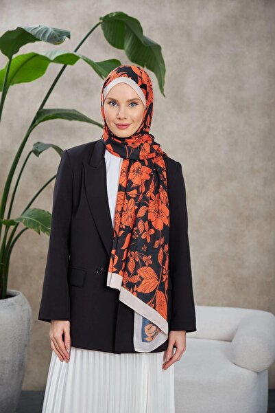 İpekhan Πορτοκαλί Siyag Fulya Μαλακό Σάλι - 3041-08