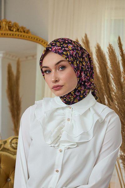 İpekhan Summer Sparkle Collection Μαλακό Κασκόλ Μαύρο Πορτοκαλί 1191-07