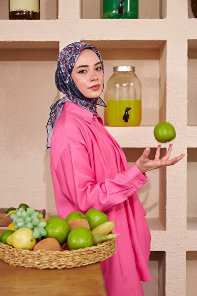 İpekhan Φουλάρι Navy Blue Ethnic Series Cotton Viscose Silkhan Scarf - 1116-02