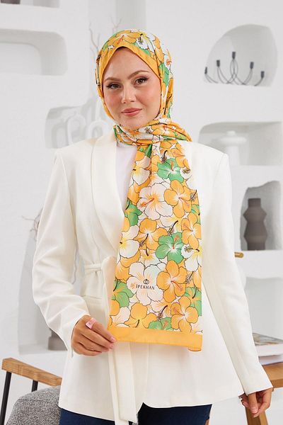 İpekhan Nature Gardenia Orange Soft Shawl - 3034-01