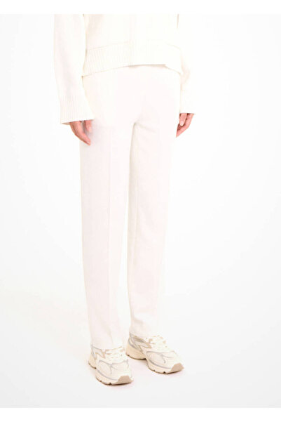 Knitss CIGARETTE KESİM EKRU TRİKO PANTOLON
