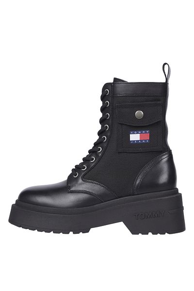 Tommy Hilfiger Black Leather Women's Boots - En0En02636Bds