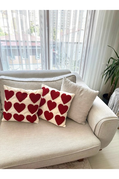 afralya home 45*45 cm Heart Punch Heart Pillow - Throw Pillow Case