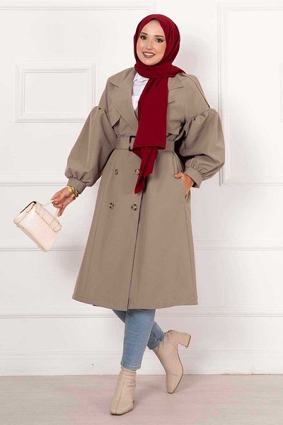 EBRUTESETTÜR Balloon Arm Portable Belted Waterproof Trench