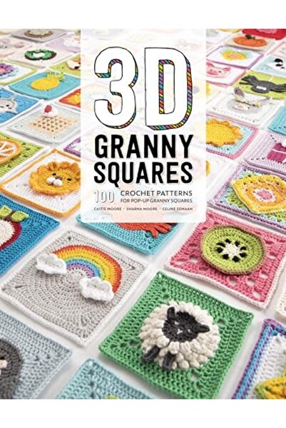 GBS Grantham Book Service مربعات الجدة ثلاثية الأبعاد 100 نمط كروشيه لمربعات ...