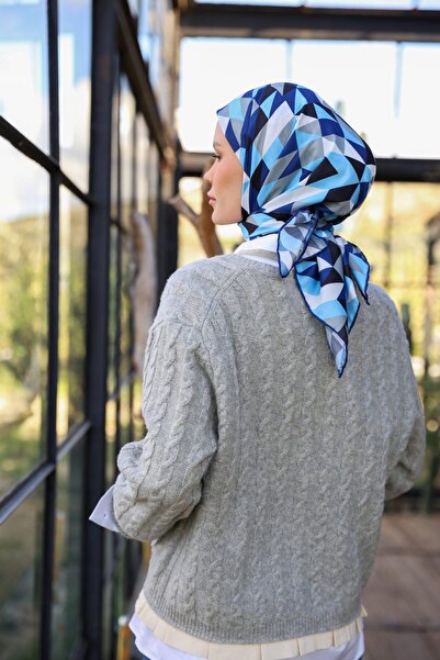 İpekhan Triano Desen М'який шарф темно-синій 1171-02