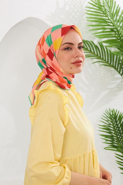 İpekhan Relax Geometric Ala Μαλακό Κασκόλ Moss Green 1139-10