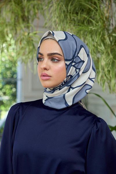 İpekhan Μαλακό κασκόλ Ice Blue Beige Summer Sparkle Collection - 1188-13