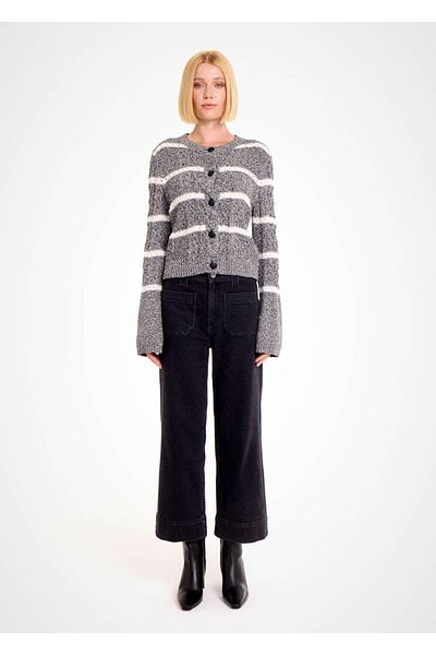 Knitss Hair Braided Black Muline Knitwear Cardigan