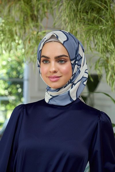 İpekhan Μαλακό κασκόλ Ice Blue Beige Summer Sparkle Collection - 1188-13