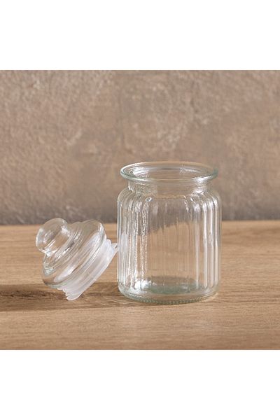 Home Box Essential Glass Ribbed Jar - 300 ml