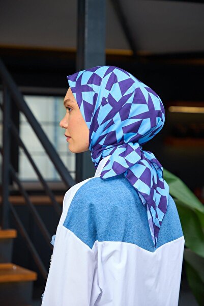 İpekhan Μωβ Τυρκουάζ Μαλακό Κασκόλ - Harmony Collection 1181-11