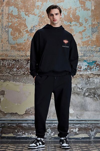 The Champ Clothing Φούτερ με κουκούλα Fleece Wild Charm εμπριμέ μαύρο Unisex φούτερ με κουκούλα