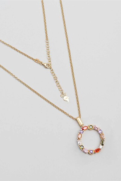 So CHIC... O Harfi Günışığı Renkli 18 Ayar Sarı Altın Kaplama Gümüş Kolye