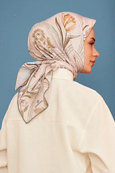 İpekhan Μοντέλο κασκόλ από βαμβακερή βισκόζη Firethorn Milk Coffee