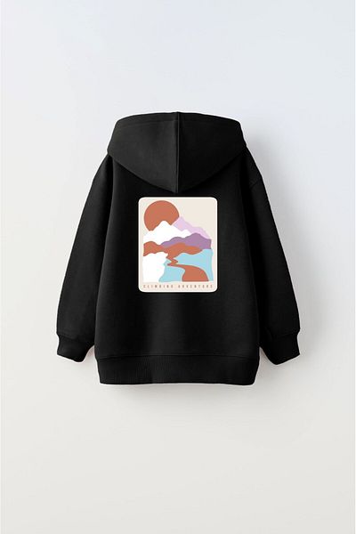 The Champ Clothing Унисекс детски суитшърт с качулка и щампа Polar Climbing Adventure
