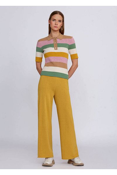 Knitss Polo Neck Multicolored Knitwear Top