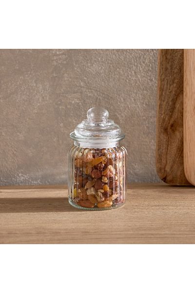 Home Box Essential Glass Ribbed Jar - 300 ml