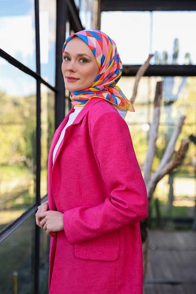 İpekhan Μαλακό κασκόλ Triano Pattern Orange 1171-08