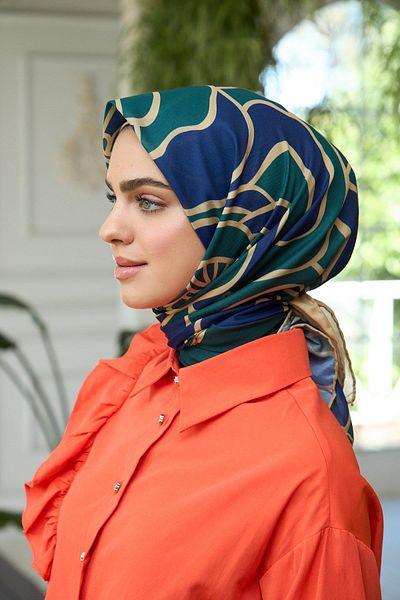 İpekhan Συλλογή Summer Sparkle Soft Scarf Petrol Blue - 1188-06
