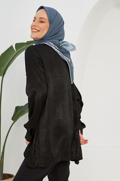 İpekhan Κασκόλ Houndstooth Γκρι βαμβακερή βισκόζη