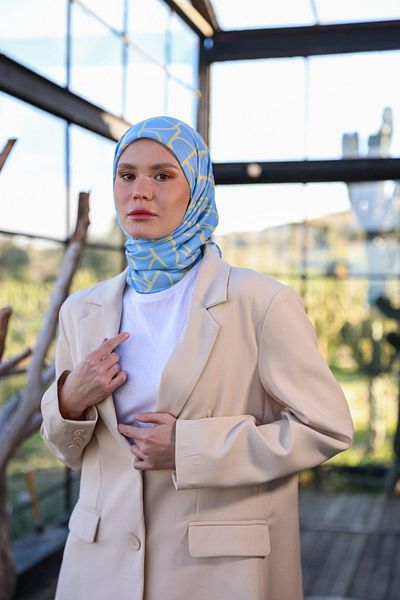 İpekhan Μαλακό κασκόλ Boheme Collection Blue 1175-02