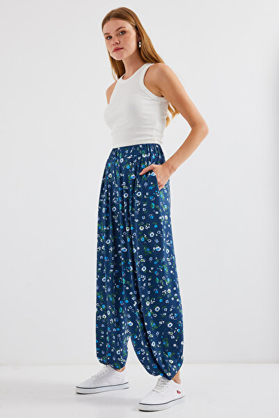 Bigdart 6665 Desenli Şalvar Pantolon - Lacivert