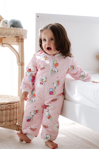 Lilabio Welsoft Lamb Romper for Baby Girl - Astronaut Teddy Bear Design