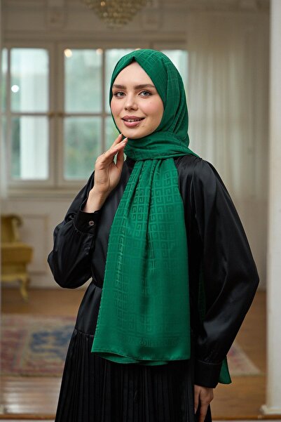 İpekhan Σμαραγδένιο Πράσινο Μεταξένιο Σάλι Ζακάρ - Summer Sparkle Collection 9016-05