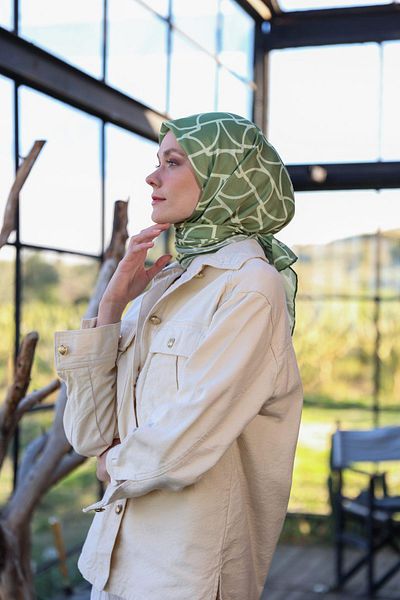 İpekhan Μαλακό κασκόλ Boheme Collection Khaki Green 1175-06
