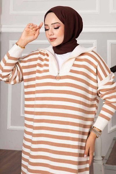 EBRUTESETTÜR High Top Zippered Knitwear Dress - Skin Color
