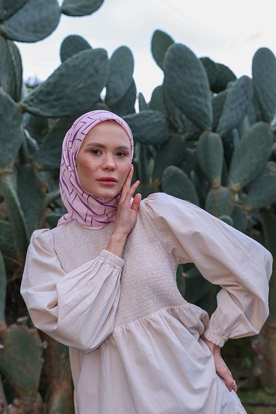 İpekhan Evoline Pattern Μαλακό Κασκόλ Candy Pink 1168-11