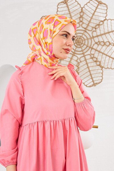 İpekhan Relax Geometrik Trapz Soft Eşarp Altuni 1144-14