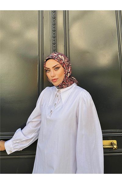 İpekhan Relax Ebruli Soft Scarf Black Red 1147-12