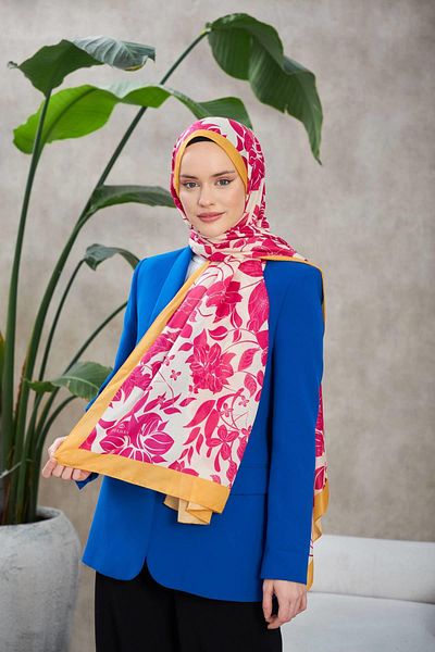 İpekhan Fulya Nature Soft Red Shawl Violet - 3041-14