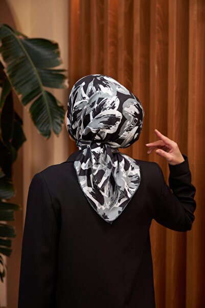 İpekhan Nature Iris Soft Eşarp Siyah Gümüş 1160-04