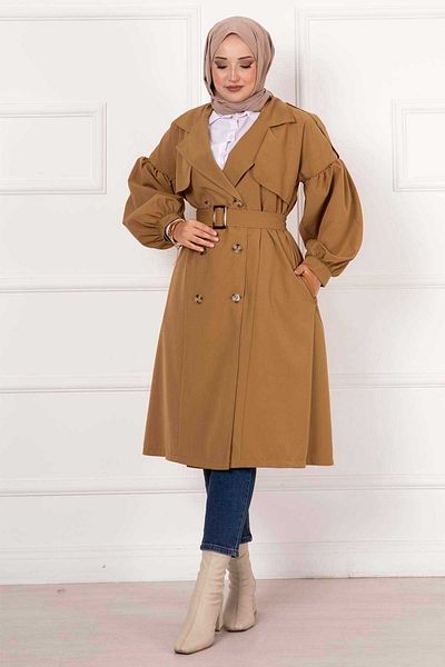 EBRUTESETTÜR Balloon Arm Portable Belted Waterproof Trench