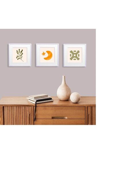 Genel Markalar Yapışkanlı Sök-tak Paspartulu Klasik Beyaz Kare Çerçeveler - 3...