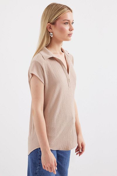 Bigdart 20123 Beige Strickbluse mit Rollkragen