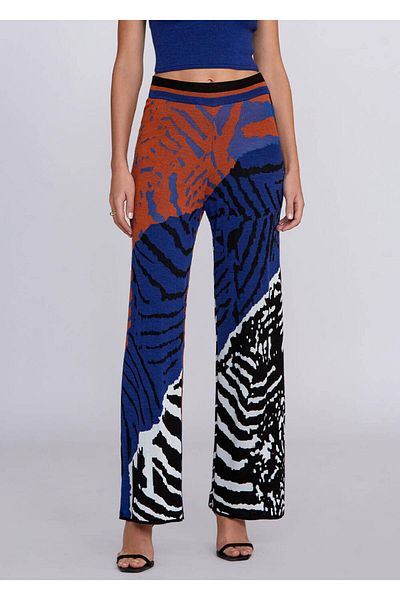Knitss Jacquard Pattern Loose Fit Knitwear Pants