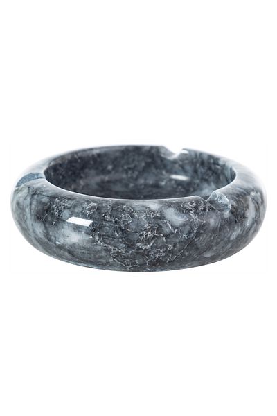 Mudo Home Black Round Marble Ashtray
