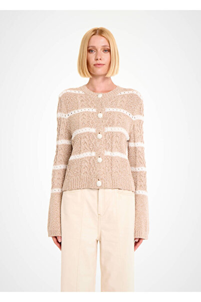 Knitss Saç Örgü Camel Muline Triko Hırka