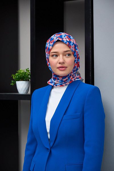 İpekhan Μαλακό κασκόλ Harmony Collection - Blue Coral 1178-14